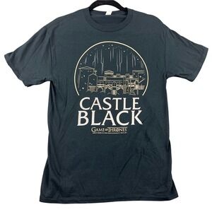 Game of Thrones Castle Black Mens Black Graphic T-Shirt Small NWOT 3039